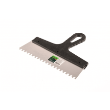 SIBRTEH Spatulya fogazott 250mm 6x6mm rozsdamentes, mûanyag nyéllel kőműves és burkoló szerszám