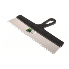 SIBRTEH Spatulya fogazott 350mm 6x6mm rozsdamentes, mûanyag nyéllel kőműves és burkoló szerszám