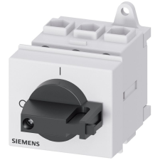 Siemens 3LD2130-0TK11 BE-KI kapcsoló, 3P, 25A, sínre szerelhető, maszkolható, fekete villanyszerelés