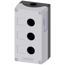 Siemens 3SU1853-0AA00-0AB1 nyomógomb tokozat, fém, 3 lyukú, szürke Sirius villanyszerelés