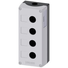 Siemens 3SU1854-0AA00-0AB1 nyomógomb tokozat, fém, 4 lyukú, szürke Sirius villanyszerelés