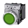 Siemens Nyomógomb komplett fém d22 világító zöld lapos visszaugró 1z csavaros kerek SIRIUS ACT SIEMENS - 3SU1152-0AB40-1BA0