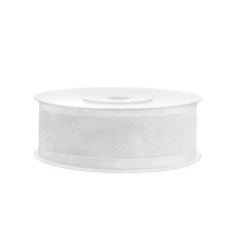 Sifonszalag, fehér, 25mm/25m (1 db / 25 lm) dekorációs kellék