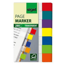 SIGEL Clear Mini jelölőcímke 12x50mm élénk 7x40 lap műanyag post-it