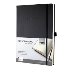 SIGEL CO112 &quot;Conceptum&quot; jegyzetfüzet A4, vonalas, fekete (SICO112) füzet