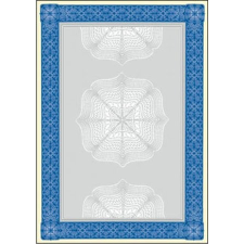SIGEL Előnyomott papír, A4, 185 g, SIGEL "Oklevél", kék boríték