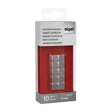 SIGEL Extra erős kockamágnes, 10 db, SIGEL "SuperDym" ezüst táblamágnes