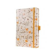 SIGEL Jegyzetfüzet, exkluzív, 135x203 mm, vonalas, 87 lap, keményfedeles, SIGEL \"Jolie\" Bloom Orange füzet