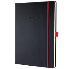 SIGEL Jegyzetfüzet, exkluzív, A4, kockás, 97 lap, keményfedeles, SIGEL &quot;Conceptum Red Edition&quot;, fekete-piros füzet