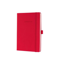 SIGEL Jegyzetfüzet, exkluzív, A5, kockás, 194 oldal, keményfedeles, SIGEL "Conceptum", piros füzet