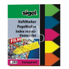 SIGEL Jelölőcímke, műanyag, 5x40 lap, 12x45 mm, SIGEL "Nyilak", vegyes szín