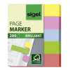 SIGEL Jelölőcímke, papír, 5x40 lap, 12x50 mm, SIGEL "Brilliant Mini", vegyes szín