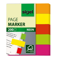 SIGEL Jelölőcímke, papír, 5x40 lap, 12x50 mm, SIGEL &quot;Neon Mini&quot;, vegyes szín információs címke