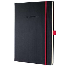 SIGEL &quot;Conceptum Red Edition&quot; A4 kockás 194 oldal exkluzív keményfedeles fekete-piros jegyzetfüzet füzet