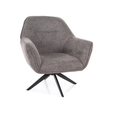 Signal Galia Brego Forgó Fotel Szürke Szövet Matt Fekete Fém Vázzal bútor