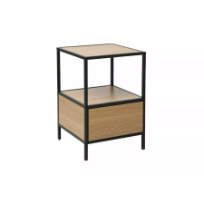 Signal Geo S Laminált Tölgy Éjjeliszekrény Fekete Fém Vázzal Push-to-Open Fiókkal bútor