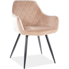 SIGNAL MEBLE Linea Velvet Bézs Kárpitozott Étkezőszék Fekete Fém Lábakkal (LINEAVCBE) bútor