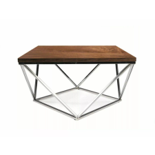 Signal Silver A Geometrikus Diófa MDF Króm Dohányzóasztal bútor