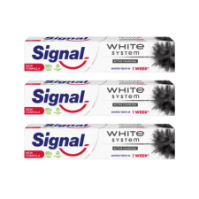 Signal White System Aktív szén fogkrém (3x75 ml) fogkrém