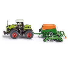  SIKU Claas Xerion traktor Amazone vetőgéppel - 1826 (65359) autópálya és játékautó
