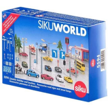 SIKU World jelzőtábla és lámpa készlet - 5594 autópálya és játékautó