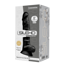 SILEXD Model 1. prémium dildó (21 cm - fekete bőrszín) műpénisz, dildó