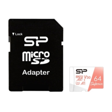 Silicon Power 64GB microSDXC Silicon Power Superior CL10 U3 V30 + adapter (SP064GBSTXDV3V20SP) memóriakártya