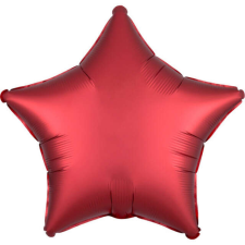  Silk Dark Red csillag fólia lufi 48 cm party kellék