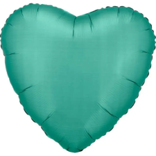  Silk Jade Green szív fólia lufi 43 cm party kellék