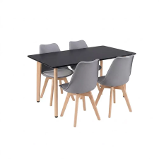  Silla 120 4+1 étkező garnitúra fekete-szürke bútor