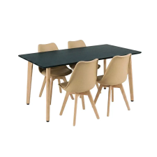  Silla 150 4+1 étkező garnitúra fekete-bézs bútor