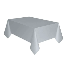  Silver, Ezüst műanyag asztalterítő 137x274 cm party kellék