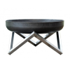 SILVER Mobil tűzrakó nyersacél 45x45x27 cm antik hordozható tűzrakó tál, tűzrakóhely grillező