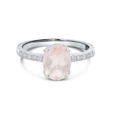  Silver Splendid rózsakvarc ezüst gyűrű gyűrű