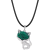 Silver Star Autumnleaf női nyaklánc, macska, Syn.Malachite, 45 cm
