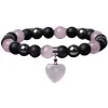 Silver Star Willowmist női karkötő, fekete, Hematite Rose Quartz, 23 cm