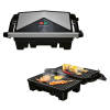 Silvercrest SKM 1000 A1 1000W elektromos grillsütő, 180°-ban nyitható mini kontaktgrill, asztali grill, 23 x 14.5 cm ILAG Ceralon kerámia bevonattal, inox - fekete kontakt grill