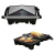 Silvercrest SKM 1000 A1 1000W elektromos grillsütő, 180°-ban nyitható mini kontaktgrill, asztali grill, 23 x 14.5 cm ILAG Ceralon kerámia bevonattal, inox - fekete kontakt grill