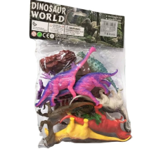 SilverHome SilverHome Nyolc darabos Dinó Mini figura szett Dekorációs elemekkel játékfigura