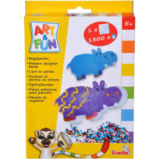Simba Toys Art & Fun - 1300 darabos vasalható gyöngykészlet víziló alakú sablonnal kreatív és készségfejlesztő