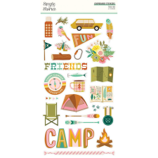 Simple Stories Chipboard matrica - Chipboard Stickers - Trail Mix (1 csomag) matrica
