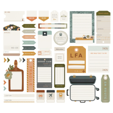 Simple Stories Kivágatok - Journal Bits - Here + There (1 csomag) matrica