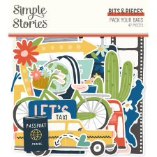 Simple Stories Pack Your Kivágatok Bits & Pieces 1 csomag matrica