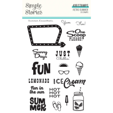 Simple Stories Szilikonbélyegző - Clear Stamps - Retro Summer (1 csomag) bélyegző
