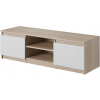  Simple TV állvány 120 cm, TV-hez, 2 szekrény és polc, matt Sonoma fehér