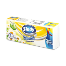 Sindy . Papír zsebkendő, 3 rétegű, 100 db, "Sindy", kamilla higiéniai papíráru