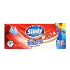 Sindy Papírzsebkendő 3 rétegű 100 db/csomag Classic (SINDY_46750) higiéniai papíráru