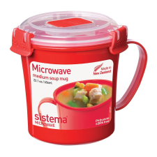 Sistema 1107 Levescsésze Műanyag ételtároló 0,65L - Piros / átlátszó (1107) uzsonnás doboz