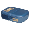 Sistema Három rekeszes ételtároló doboz joghurt tartóval, 1,1 l, sötétkék
