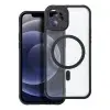 SIX Apple iPhone 12 Pro tok, Közepesen Ütésálló, Kemény hátlap, Rugalmas keret, Magsafe kompatibilis, SIX Matte Mag, Fekete